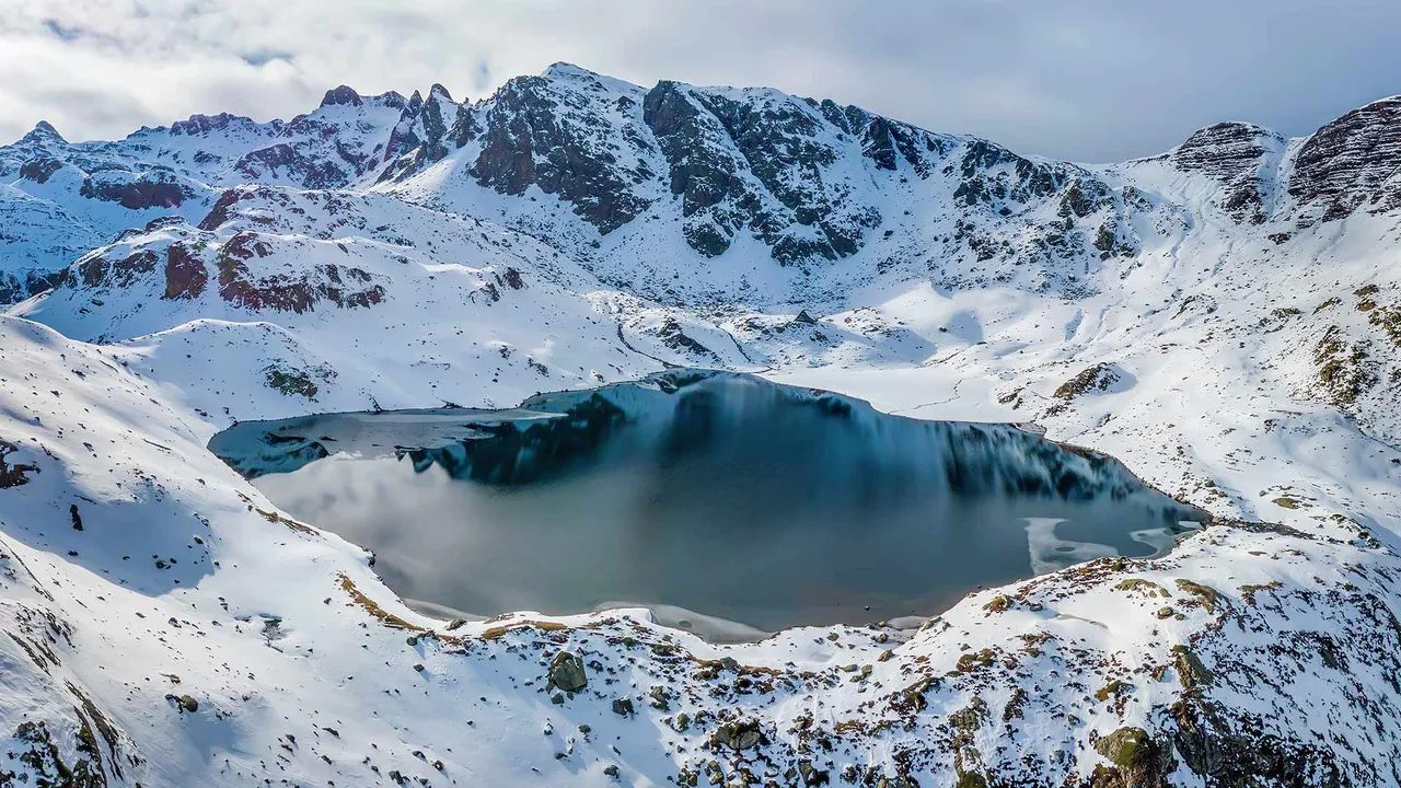 Lake Gentau in the French Pyrenees, Pyr&eacute;n&eacute;es-Atlantiques, France