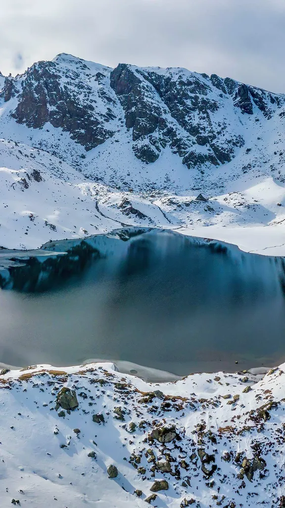 Lake Gentau in the French Pyrenees, Pyr&eacute;n&eacute;es-Atlantiques, France