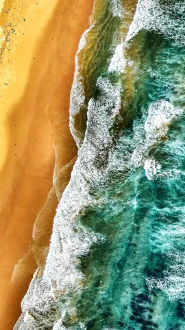 Aerial view of land and ocean, Victoria, Australia