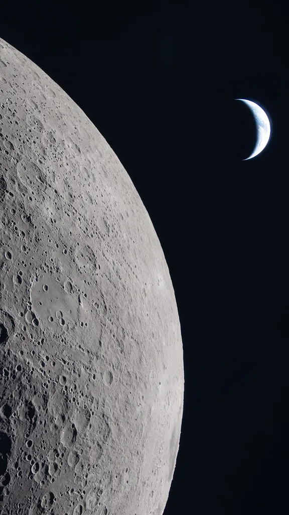Moon and Earth captured by the Artemis II crew